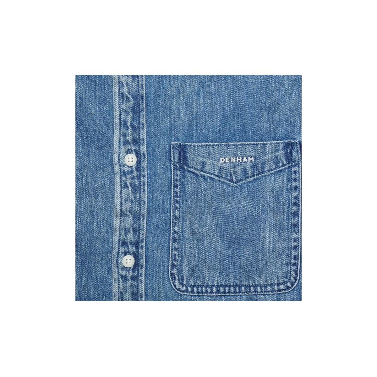 Denham Rob Reg Shirt Mid Blue 01230143011