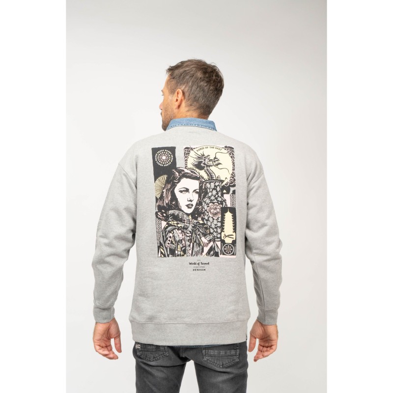 Denham Dxt Fatale Box Sweat Grey Marl 01230760021 2