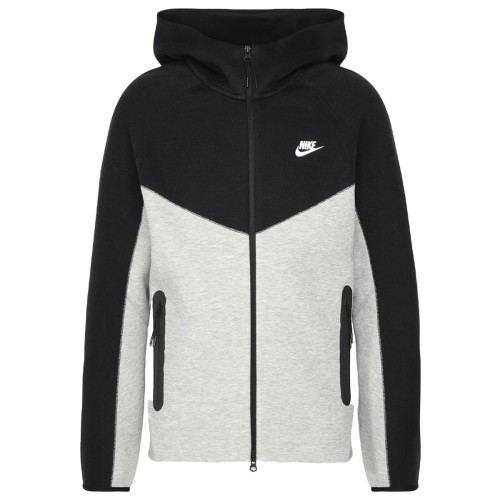 Nike Mens Tech Fleece Full-Zip Hoodie Dk Grey Heather/Black/White ...