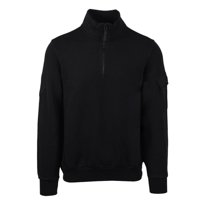 Ma.Strum Quarter Zip Logo Sweat Jet Black MAS4544-M000