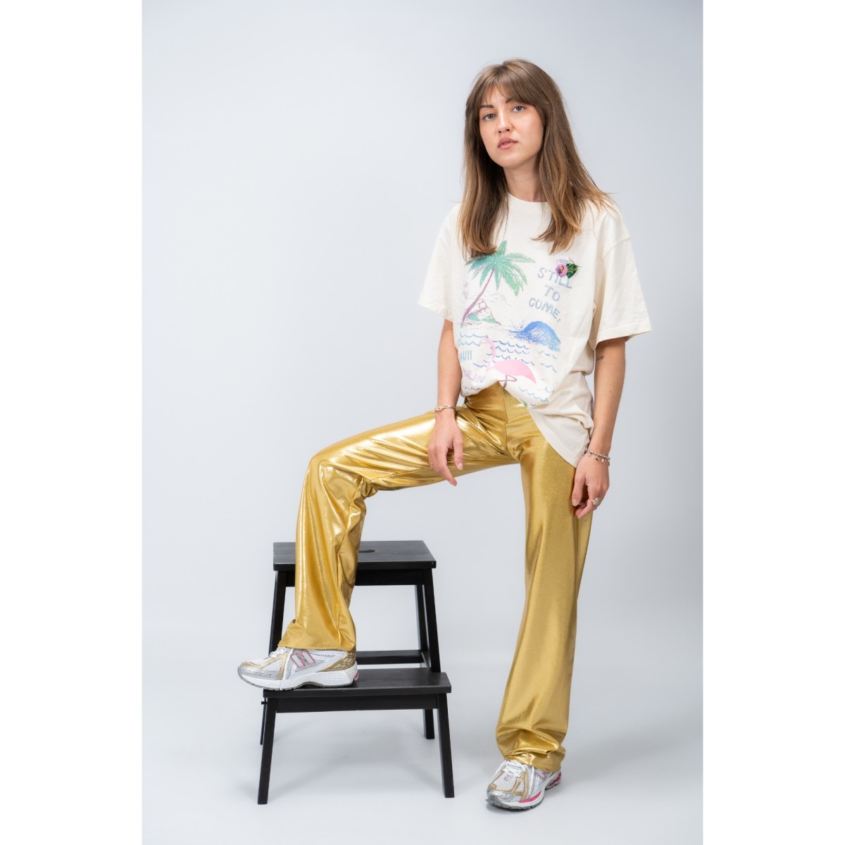 Newtone T-shirt Trucker Flamingo Natural TSTFLAM-NATURAL