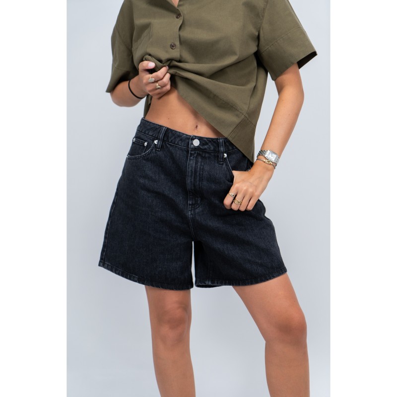 ISYS DENIM HIGH WAIST SHORTS 2