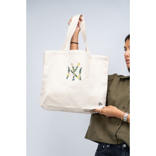 New Era Floral Tote Bag Cream 60667101