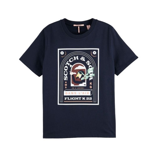 Scotch&Soda Relaxed Fit Crew Neck tee Blue 162811-0002
