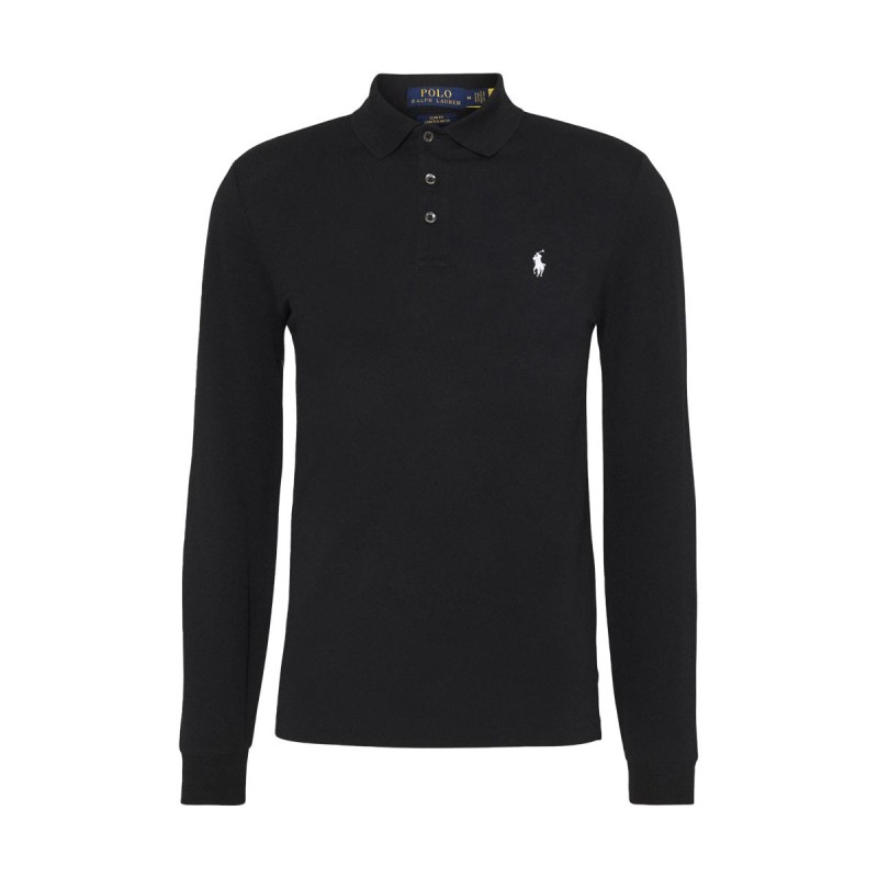 Ralph Lauren Strecht Long Sleeve Knit Polo Black 710717285017