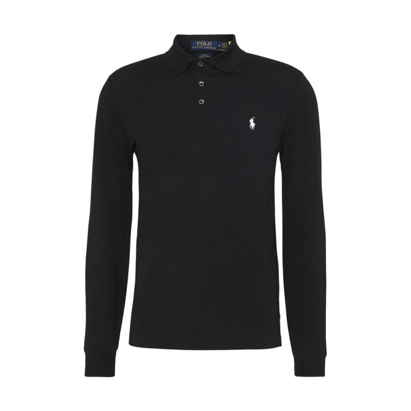 STRECHT LONG SLEEVE KNIT POLO