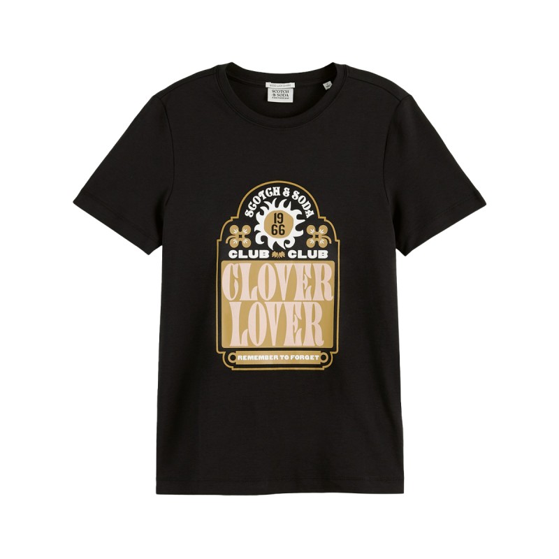 Scotch&Soda Regular-Fit Short Sleeved Organic Cotton Graphic Black 164701-0008