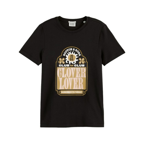 Scotch&Soda Regular-Fit Short Sleeved Organic Cotton Graphic Black 164701-0008